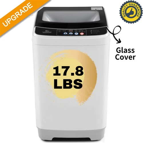 17.8/15.6lb Portable Washing Machine Home APT Full-Automatic Washer LED Display