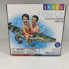 Intex Realistic Gator Ride-On Water Toy Float 67x34 Inch Pool Toy Summer