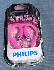 Philips SHS3200 Pink Flexible Earhook Headphones Wired Sports Earbuds unused new