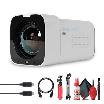 PTZOptics 4K Camera White | 20x Zoom, UHD60, NDI|HX2, Pro Streaming for Events -