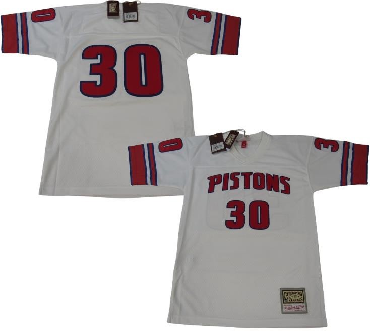 New Rasheed Wallace #30 Detroit Pistons Mens Mitchell & Ness White Jersey $135