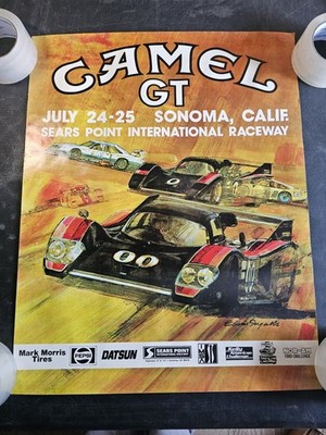 Vintage 1982 Camel GT Road Racing Poster Sonoma International Raceway