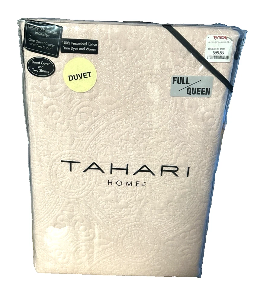 NWT Tahari Homes Pink Quilted Duvet Cover & 2 Shams Full/Queen - Image 3 of 3