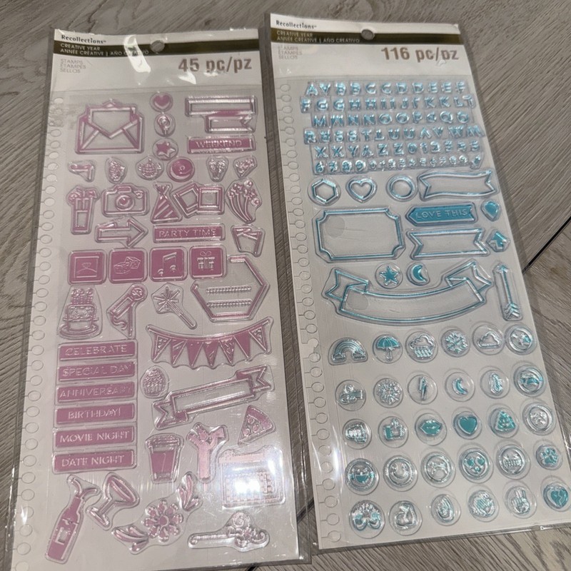 Recollections Creative Year Planner Stamps Lot Letters Weather Events