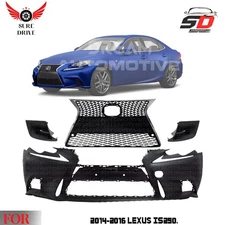 Front Bumper Cover & Grille Assembly Kit For 2014-2016 Lexus IS250.