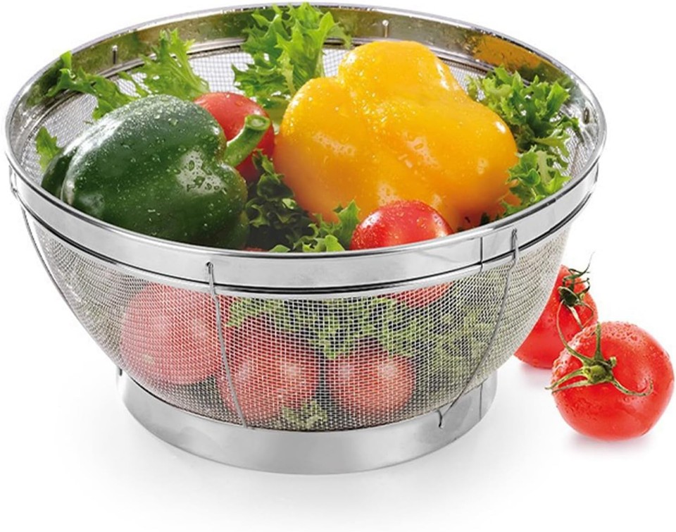tastyWay 3Pcs Mesh Colander Stainless Steel Kitchen Drainer Strainer ...