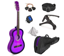 Master Play 30" Classical Acoustic Guitar Beginner Kit for Kids w Bag Purple
