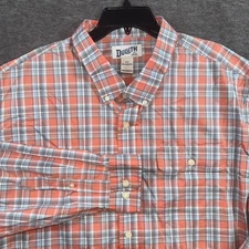 Duluth Trading Co Mens 2XL Plaid Long Sleeve Relaxed Fit Cotton Blend Shirt