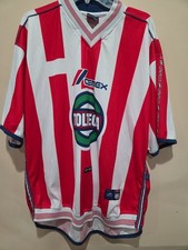 Camiseta De Colección Chivas De Guadalajara Para Hombre XL Roja Blanca Fútbol Atlética 2001