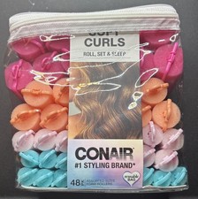 Conair Soft Bouncy Curls 48 ASSORTED SIZES Foam Rollers NEW SEALED NO HEAT