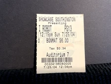 Vintage Movie Ticket Stub I, Robot Will Smith