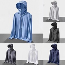 Men's Outdoor Hooded Jacket Sun Protection Quick Dry for Fishing Hunting Use