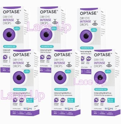 (6) OPTASE Dry Eye Intense 300 drops each, 0.33 fl oz Bottle ** Expire 07/2027