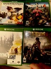 Lot Of 4 Xbox One Games Overwatch Origins far Cry 4 Limited Ed Dying Light Deadr