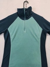 Columbia Women's M 1/4 Zip Green Fleece Lightweight Sweatshirt Outdoor Gorpcore