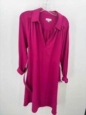 Pre-Owned Calvin Klein Pink Size 12 Knee Length Long Sleeve Dress