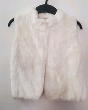 Carter's Warm Soft Lined Faux Fur Shearling Winter White Vest Girls Size 7