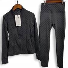LULULEMON DEFINE JACKET NULU POLKA DOT FLOCKED BLACK Sz 4 NEW SHIPS FAST
