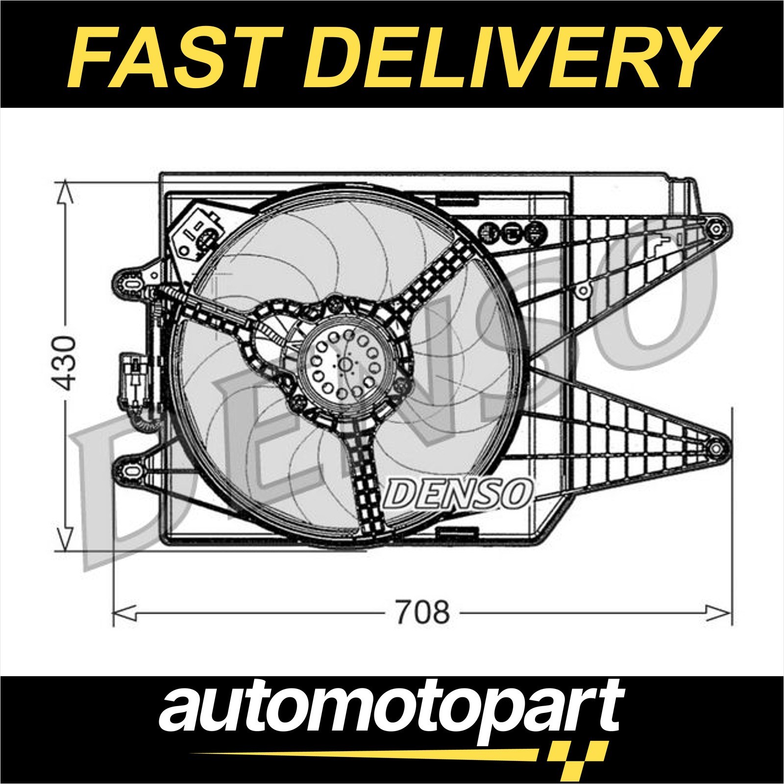 Radiator fan DER09049 DENSO for ABARTH 500 / 595 / 695 500C / 595C / 695C - Image 17