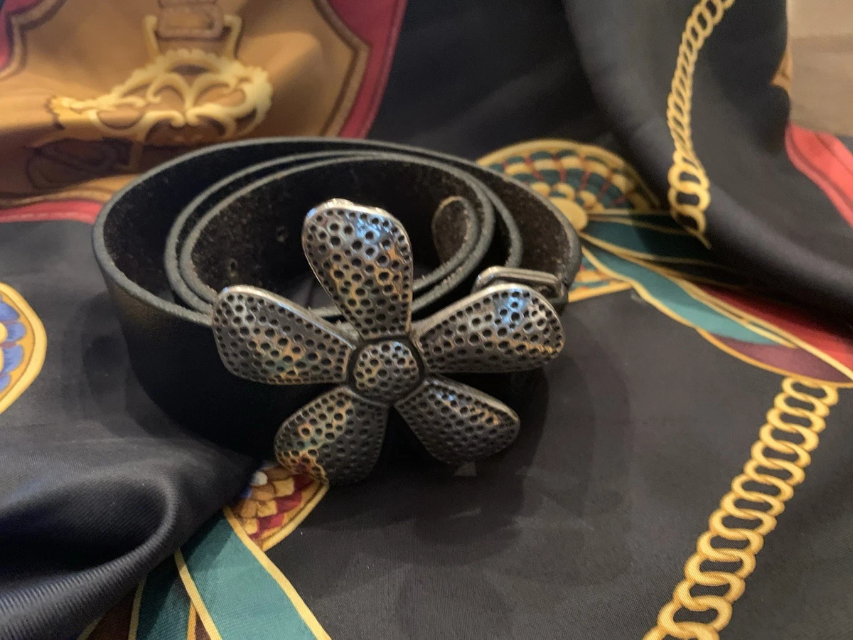 Silpada Genuine Italian Leather Cognac Flower Buckle Belt Large Retired Silpada Belts for Women for sale | eBay main image 2
