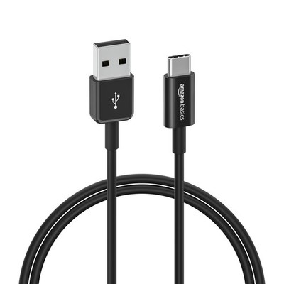 Amazon Basics USB-C to USB-A 2.0 Fast Charger Cable, 480Mbps 3 Feet, Black