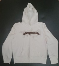Aeropostale Women's Cream Hoodie Size Large, Y2K