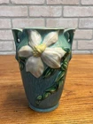 Vintage Roseville Art Pottery Blue Clematis 9.25 in Vase 105-7 — Chipped