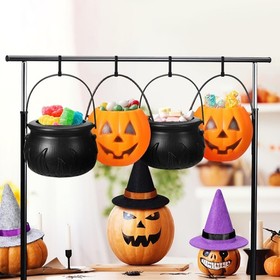 Cool Style, Witch Hat Broom, 12 Pcs Halloween Mini Cauldron Set