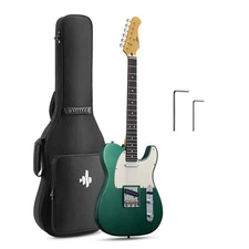 Donner DTL-600 Vintage Tele Electric Guitar Sherwood Metallic Green With Gig Bag