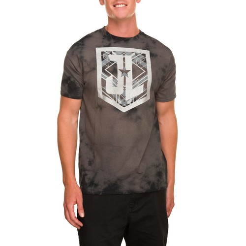 Justice League Herren Logo schwarz grau Batik T-Shirt Tee Top Größe L 2XL neu mit Etikett - Bild 1 von 7