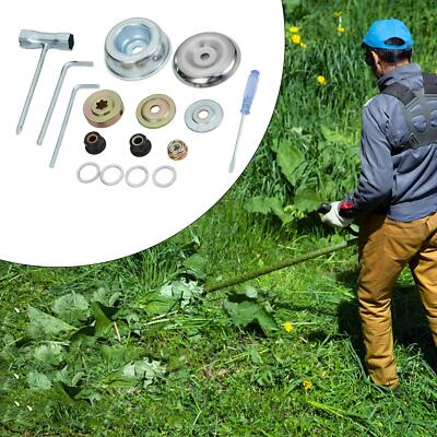 #ad #ad 16Pcs Lawnmower Brush Cutter Blade Screwdriver Weed Trimmer Head Adapter Kit $30.18