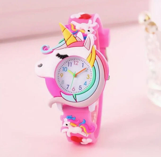 Orologio Bimba Bambina Analogico Rosa Principessa Unicorno fantasia