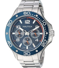 Nautica Pier 25 Collection Multifunction 47mm Blue Dial Men's Watch NAPP25006