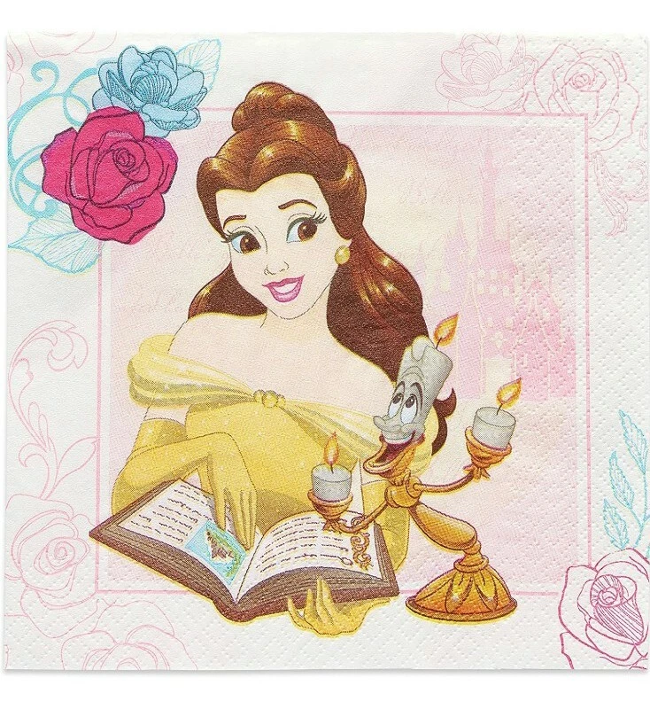 Beauty and the Beast Be Our Guest Big Lunch Napkins 16 -2ply Party Birthday New  - Image 2 of 4
