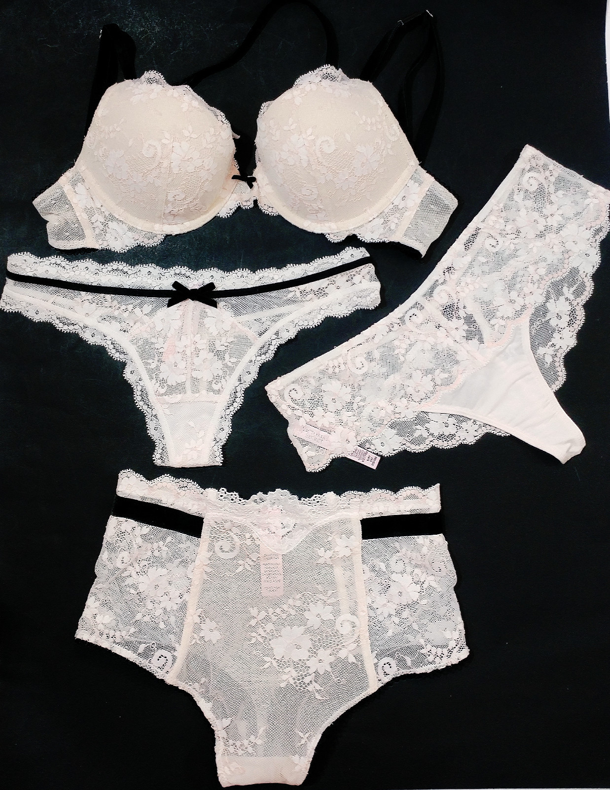 Supportive Lace Bra & Panty Sets in G Cup Size, WiesMANN, Size: 34C-44E, Color: White