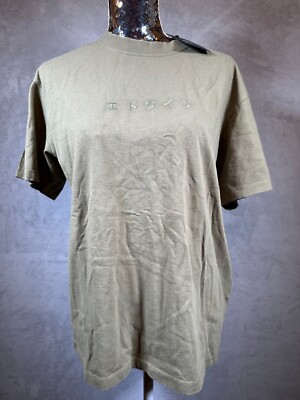 Edwin KATAKANA EMBROIDERY T-Shirt Größe S Herren Khaki Rundhalsausschnitt Logo