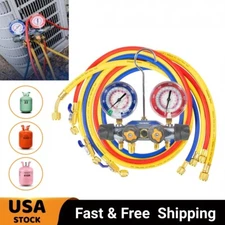 For Yellow Jacket 49968 4-Valve Test & Charging Manifold Gauges R-22/404A/410A