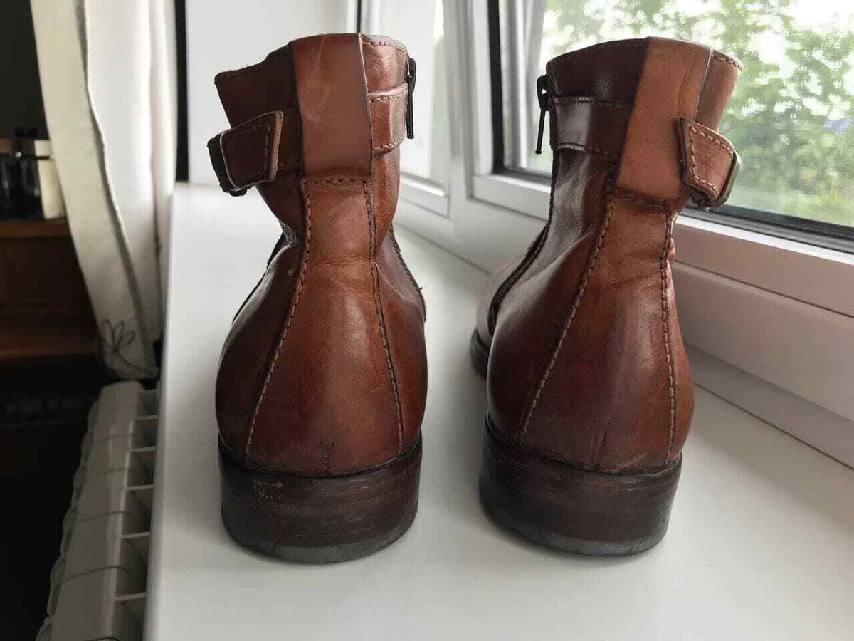 Moma Mens Light Brown leather ankle boots Made in Italy Size  display picture 1