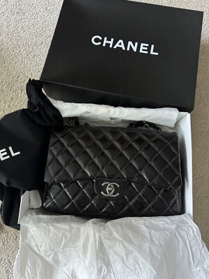 Chanel ドキュメントバッグ CHANEL 2008 Classic Flap Bag - Size Jumbo - authenticity cards