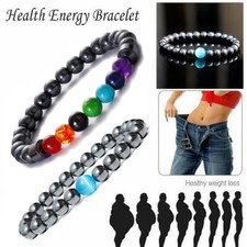 7 Chakra Hematite Bracelets Magnetic Therapy Bangle Health Care Weight Loss 2PCS