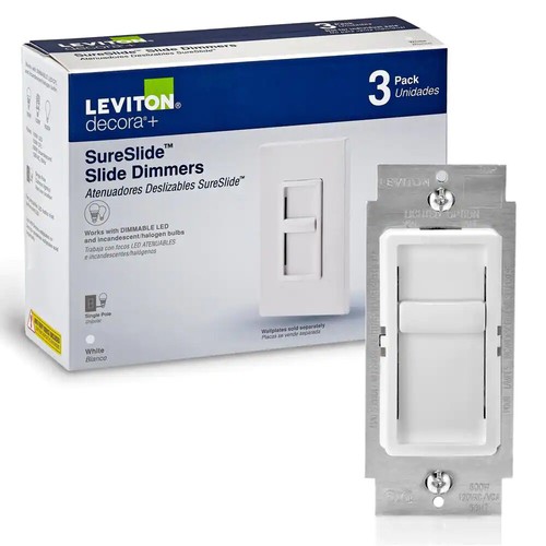 Leviton Decora SureSlide Universal 150-Watt LED/CFL Incandescent Slide-to-Off Di
