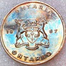 1967 Canada Ontario Confederation Centennial Medal, Trillium uncirculated