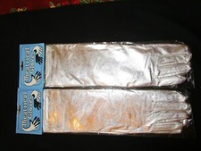 2 Opera Length Gloves Silver Theatrical One Size Fits Most New In Package