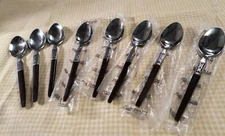 Set of 8 Ekco Eterna EKS14 pattern stainless teaspoons Korea (5 NOS)
