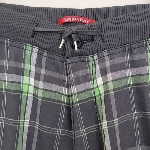 Union Bay Gray & Green Plaid Cargo Shorts Boys 10/12 M - Picture 2 of 14