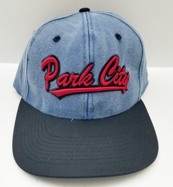 Park City Utah vintage baseball cap hat cotton hard to find blue blk