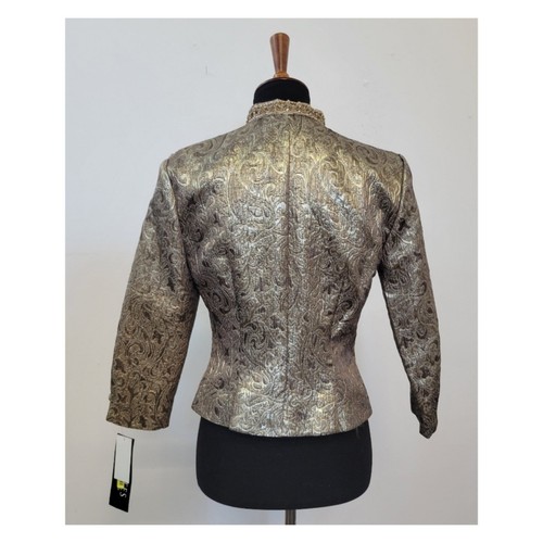 New Jr. Nites by Caliendo Metallic Gold Fitted Dress Jacket - Picture 3 of 8