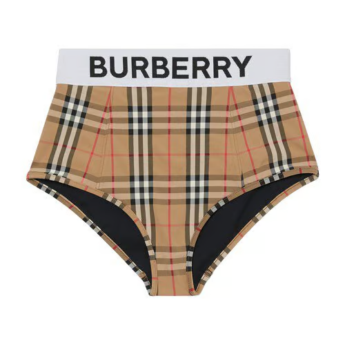 Authentic NEW BURBERRY TESSA Beige Check High Waisted Bikini