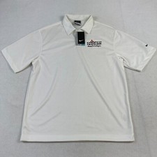 Nike Golf Polo Shirt Mens Medium White Dri-Fit Stretch Fabric Moisture Wicking