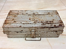 Antique Old 19C. Indian Handcrafted Iron Suitcase Trunk Chest Luggage Box Rare